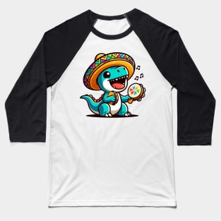 Lovely Dino Enjoy Music Baseball T-Shirt